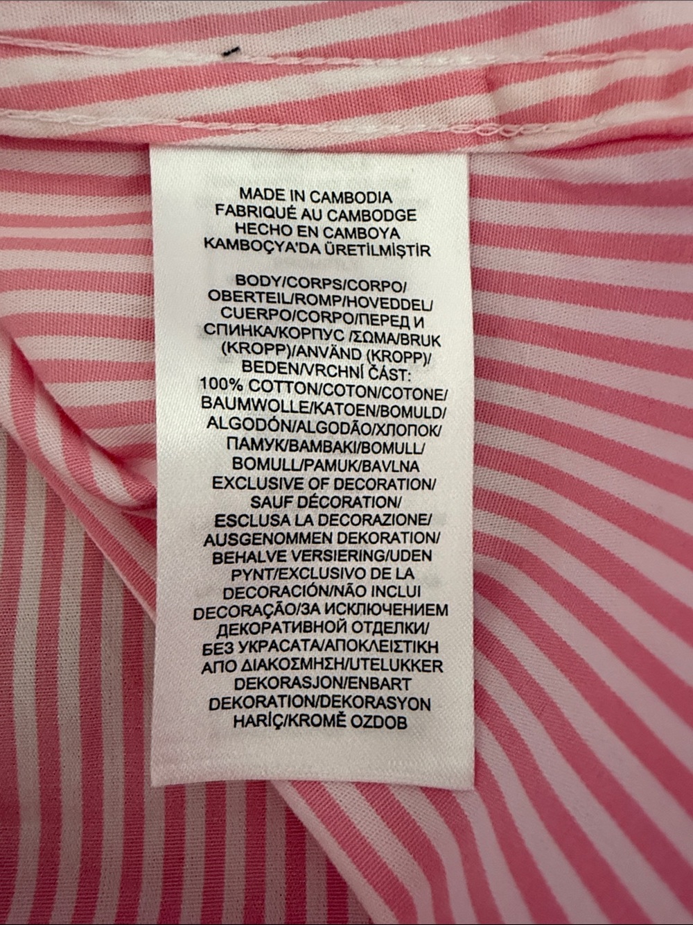 Lauren Ralph Lauren Boyfriend Sleepshirt Pink & White Stripe Cotton Poplin Sz XL - Picture 6 of 9